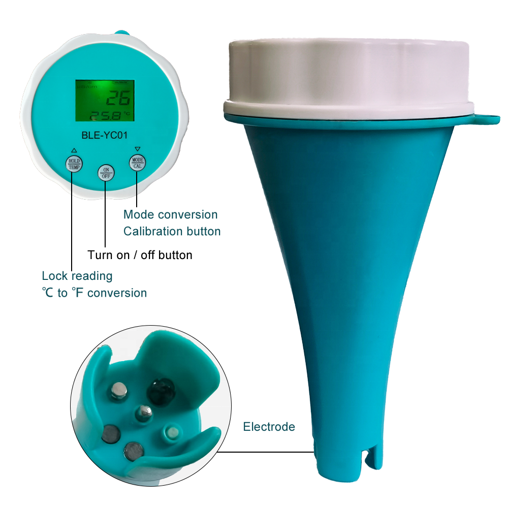 Floating Smart Swimming Pool Water Analyzer 6 in 1 PH Chlorine EC TDS ORP TEMP Tester for Spa Pool Water with Bluetooth App