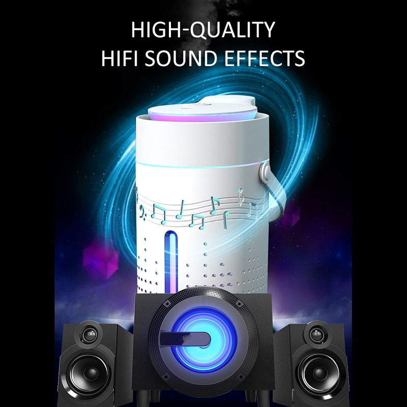 1000ML Bluetooth Speaker LED Air Humidifier Ultrasonic Mist Aroma Diffuser Purifier