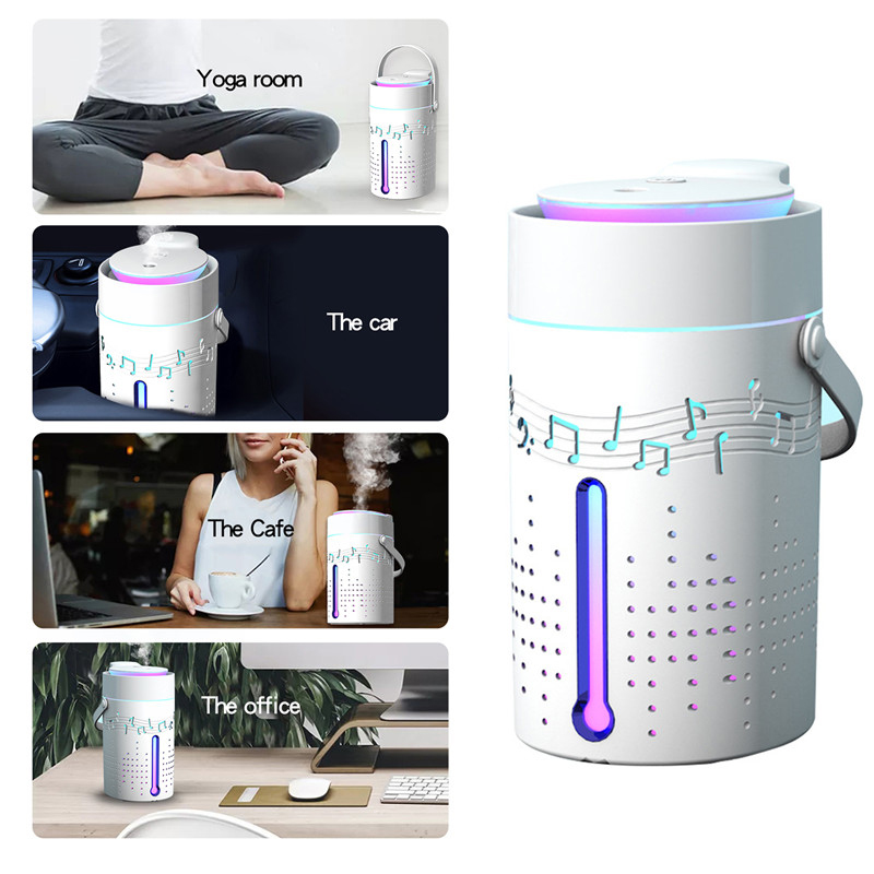 1000ML Bluetooth Speaker LED Air Humidifier Ultrasonic Mist Aroma Diffuser Purifier