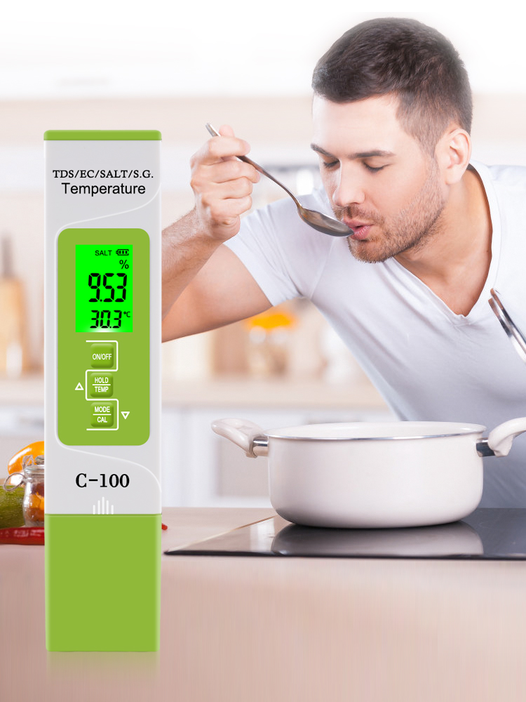 5 in 1 TDS/EC/Salinity/S.G./Temperature Salt Meter Digital Sea Water Quality Tester for Swimming Pools Drinking Water Aquarium