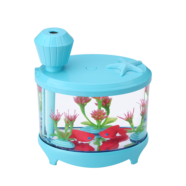 450ML Fish Tank Air Humidifier Diffuser Cute Night Light Water Mist Maker Mute Mini USB Humidification Sprayer For Home Office