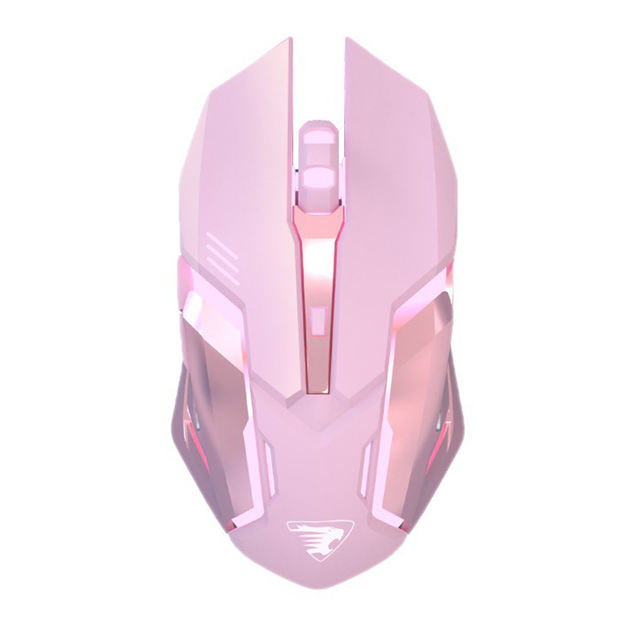 Wireless 2.4GHz USB Women Gaming Mouse 1600DPI LED Backlit Rechargeable Silent Mice For PC Laptop Pink / White