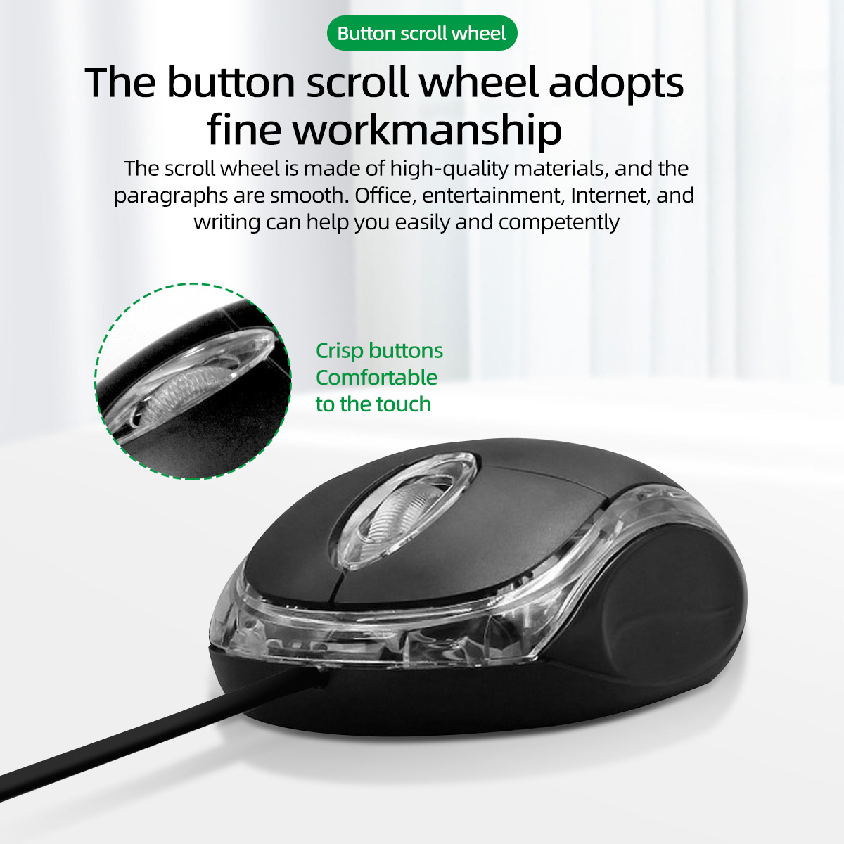 Mini USB Wired Mouse For Computer Laptops Portable Business Home Office Gaming Mouse USB 1000DPI Optical LED 2 Buttons Game Mice