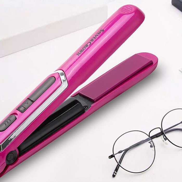 Auto Rotating Ceramic Hair Curler wireless USB charging hair straightener mini electric curl straight dual use（No charging base）