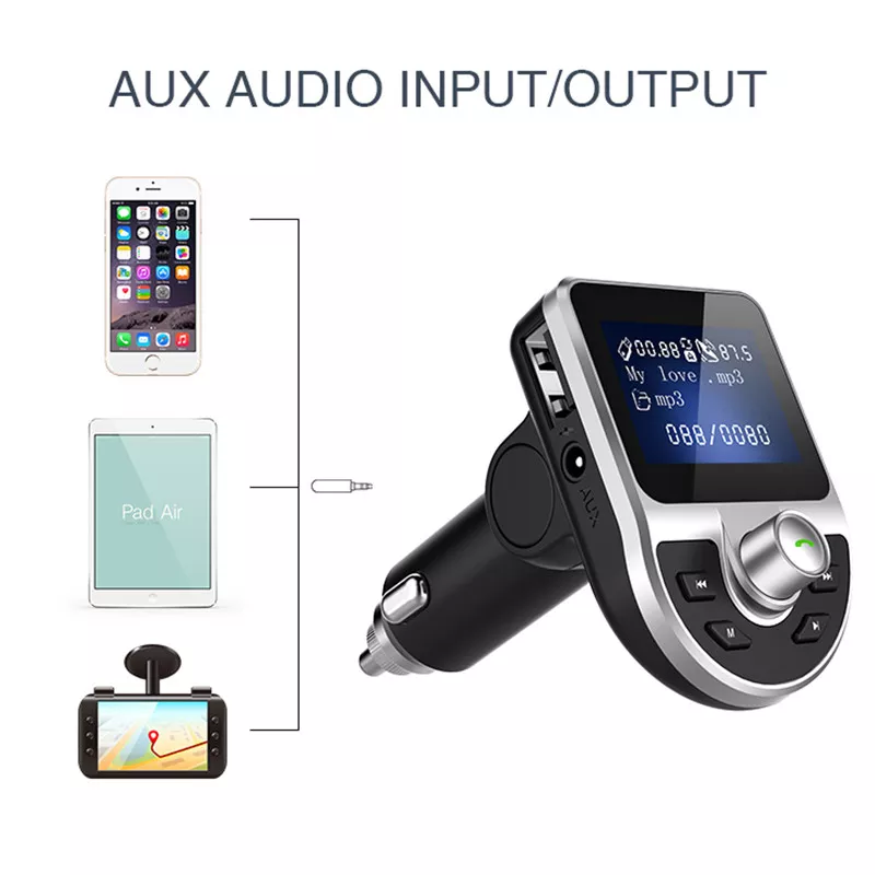 FM Transmitter Bluetooth 5.0 Car Mp3 Player U Disk Car Hands-free USB Phone Charger Car Cigarette Lighter Car Accessories