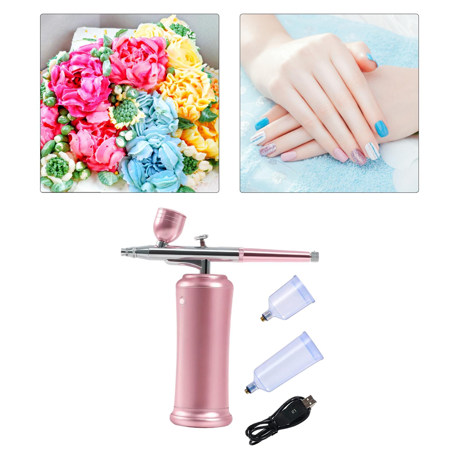 Cordless Portable Airbrush Kit Fog Mist Sprayer Rechargeable Mini Air-Brush Paint Spray Gun for Nail Art Barber Cake Tattoo