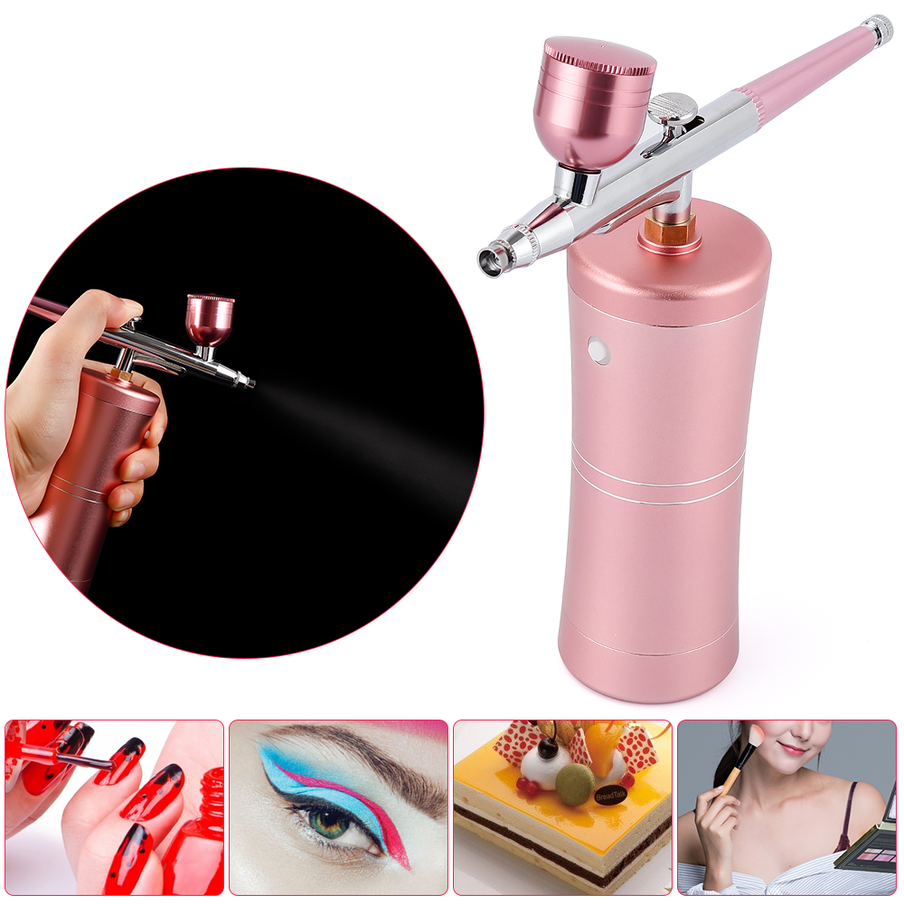 Oxygen Injector Mini Air Compressor Kit Air-Brush Paint Spray Gun Airbrush For Nail Art Tattoo Craft Cake Nano Fog Mist Sprayer