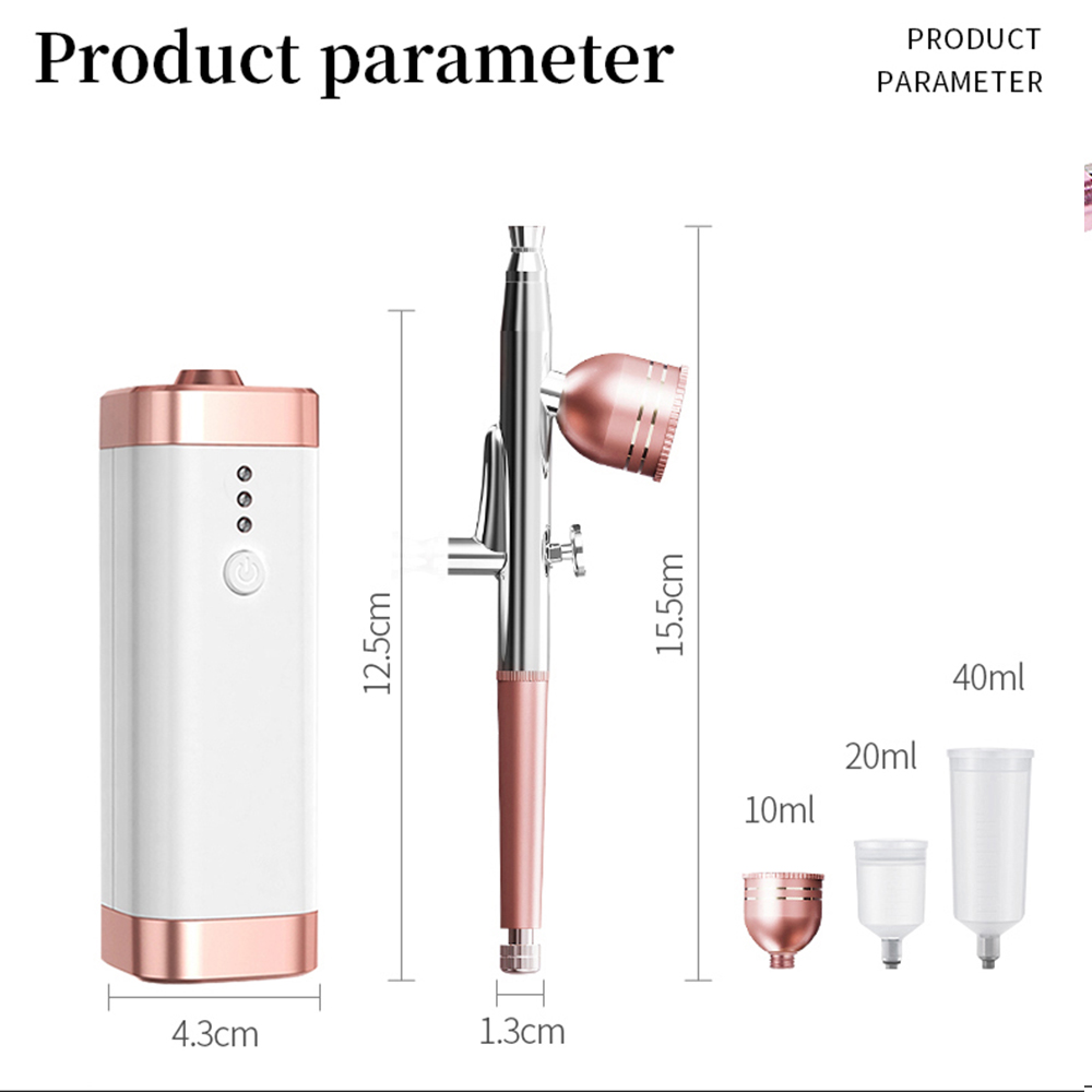 Oxygen Injector Machine Air Compressor Air-Brush Paint Spray Gun Airbrush For Nail Art Tattoo Craft Cake Nano Fog Mist Sprayer