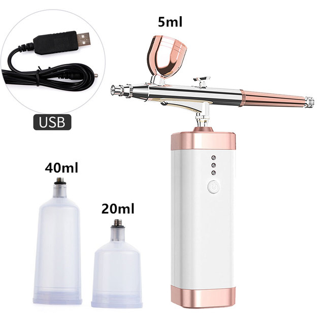 Oxygen Injector Machine Air Compressor Air-Brush Paint Spray Gun Airbrush For Nail Art Tattoo Craft Cake Nano Fog Mist Sprayer