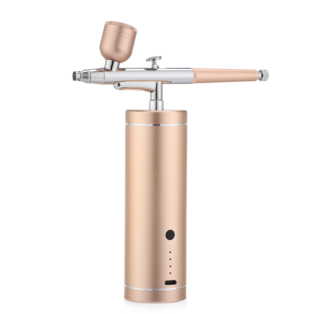 Top 0.3mm Pink Mini Air Compressor Kit Air-Brush Paint Spray Gun Airbrush For Nail Art Tattoo Craft Cake Nano Fog Mist Sprayer