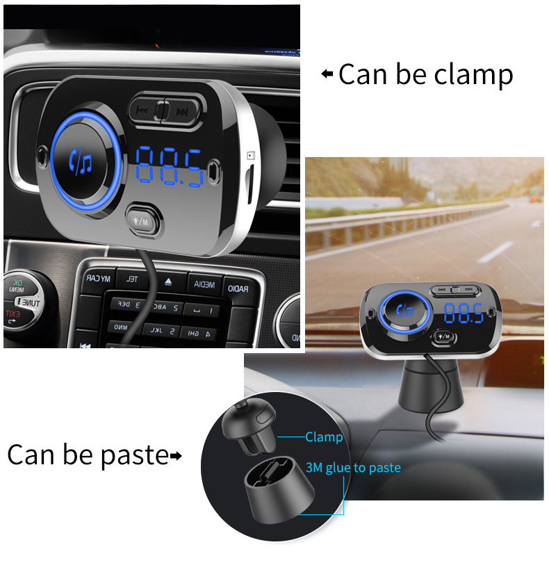 Car Fm Transmitter Bluetooth 5.0 Mp3 Player Radio modulator Adapter QC3.0 Fast USB Car Charger Handsfree Car Kit Wireless