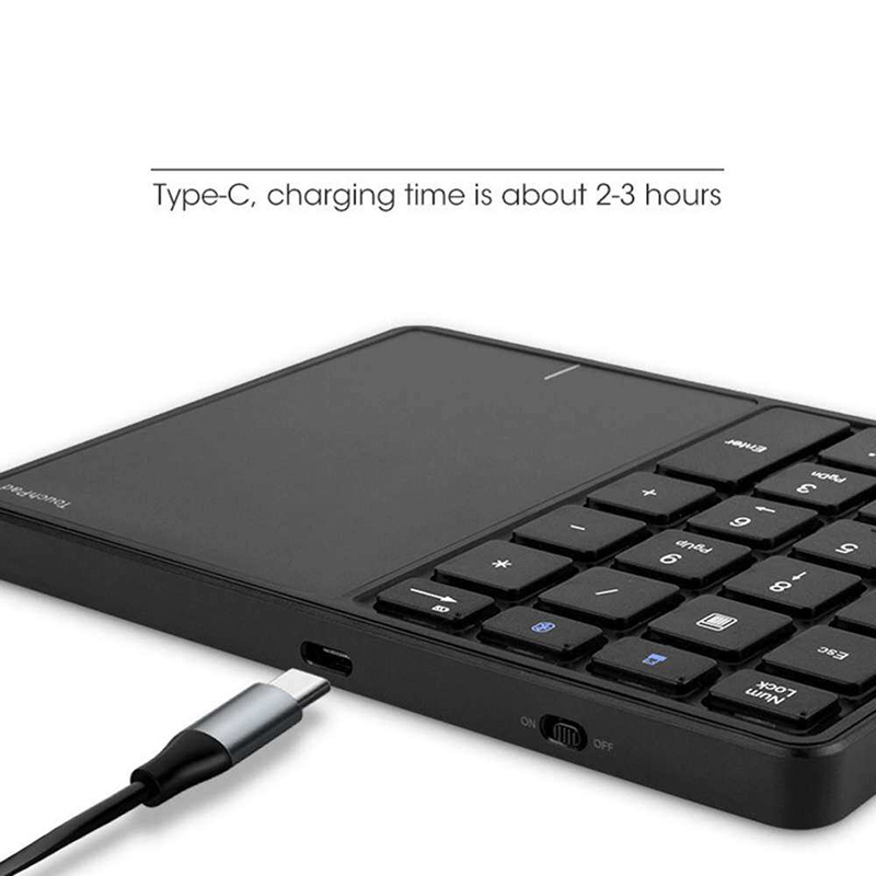 SeenDa 2.4G Bluetooth Keyboard Numeric Keypad 22 Keys Digital Keyboard with Touchpad for Windows IOS Mac OS Android PC Tablet