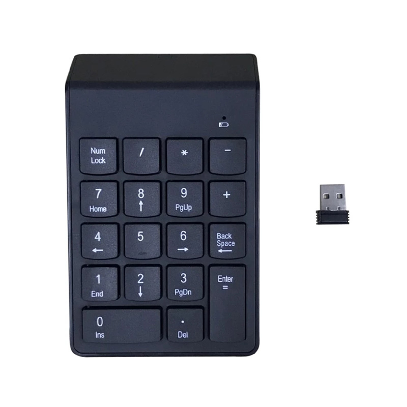 2.4GHz Wireless Numeric Keypad Numpad 18 Keys Portable Small-Size Digital Keyboard For Accounting Teller Laptop Notebook Tablets