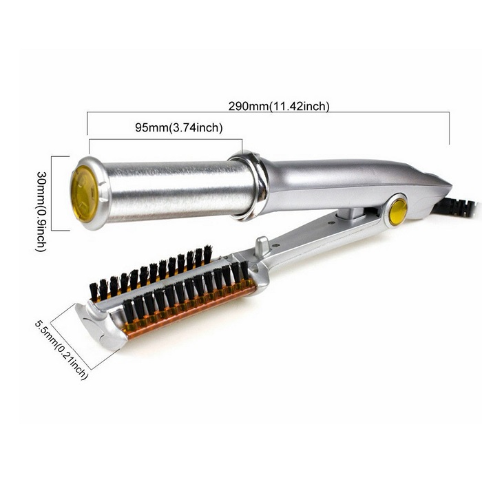 2 in 1 Hair Straightener Iron Curling Curler Portable Adjustable Temperature Ceramic Curling Iron Wand Roller Hairdressing Tool
