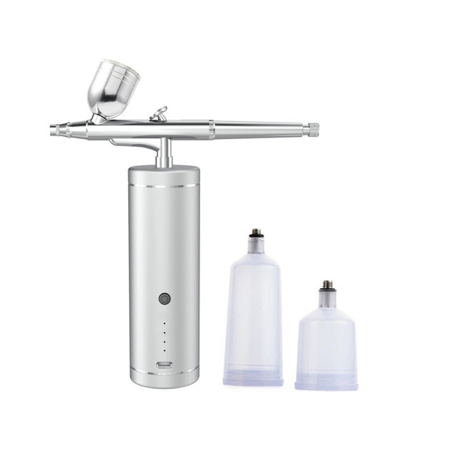 0.3mm Water Oxygen Facial Machine Airbrush Mini Air Compressor Gun for Painting Tattoo Makeup Spray Face Steam Beauty Apparatus