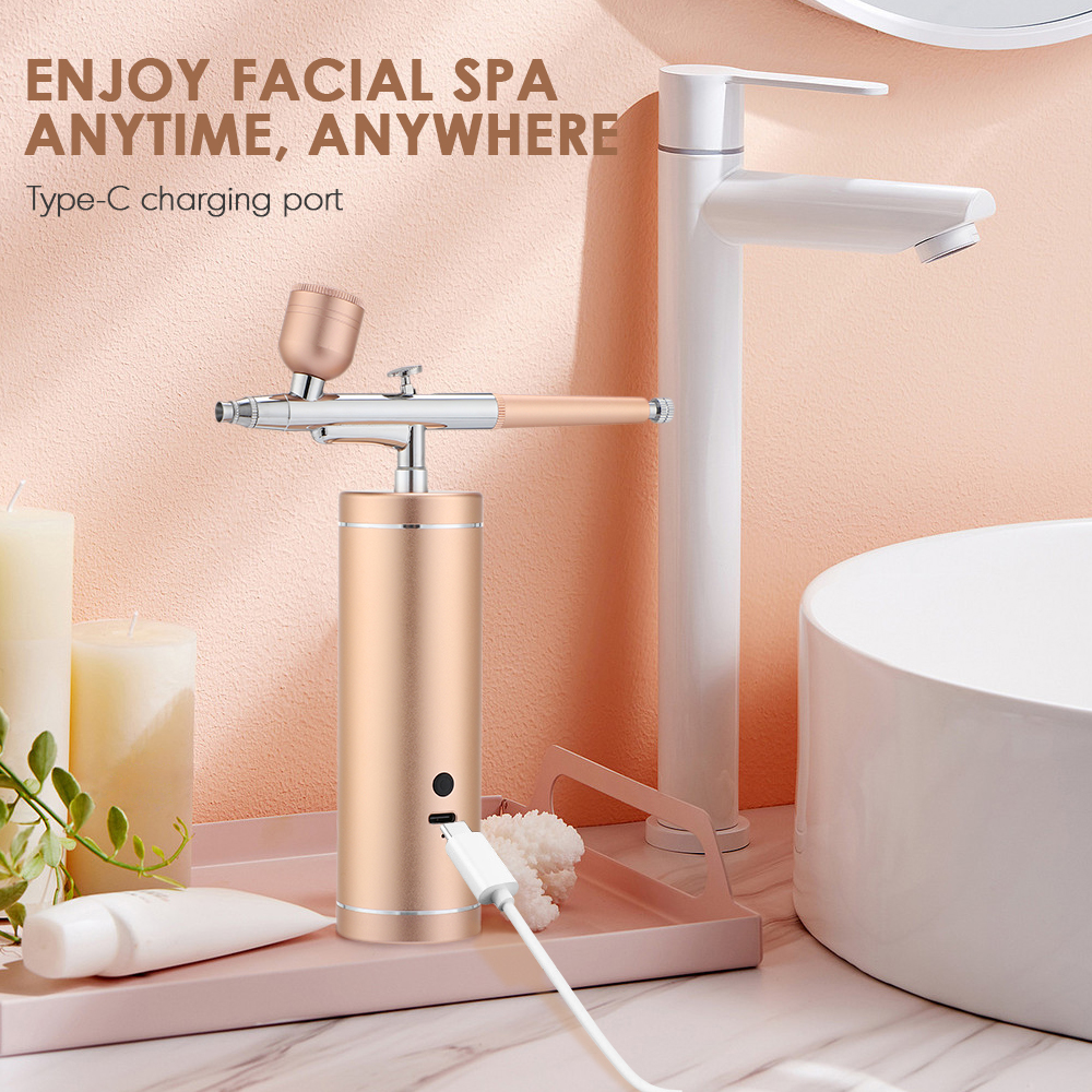 0.3mm Water Oxygen Facial Machine Airbrush Mini Air Compressor Gun for Painting Tattoo Makeup Spray Face Steam Beauty Apparatus