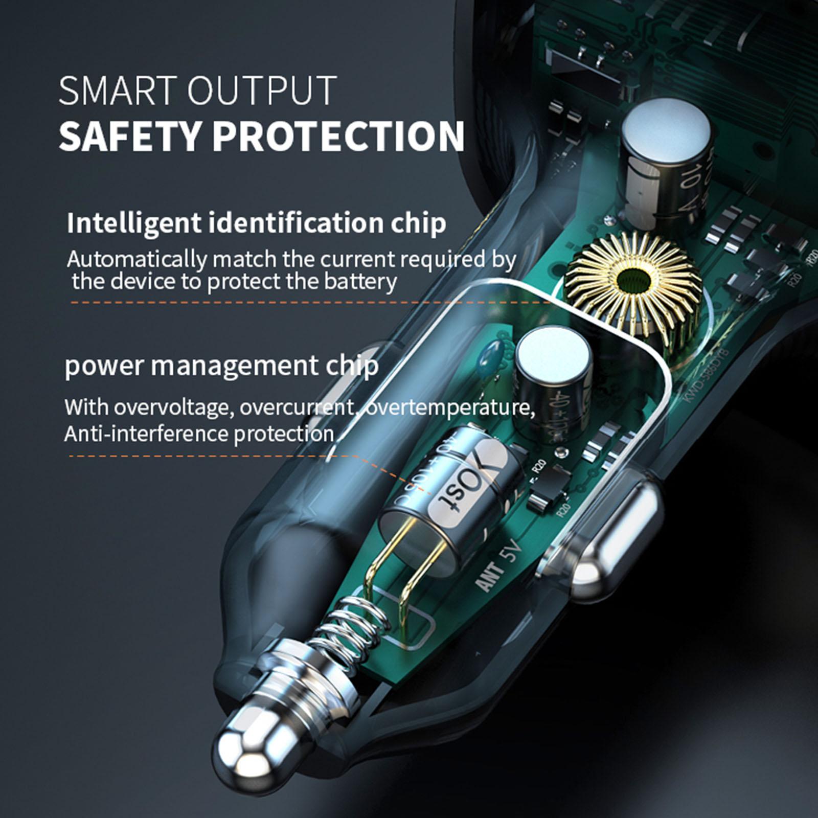 Car Bluetooth 5.0 FM Transmitter Wireless Audio Receiver Car MP3 Player 25W PD Fast Charge With Apple Type-C Port Charging Cable