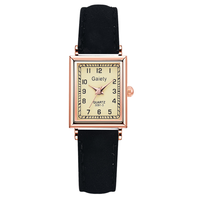 Fashion Women Leather Belt Quartz Square Dial Sport Casual Ladies Wrist Watch