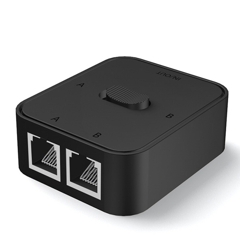 2 Port RJ45 LAN CAT6 Network Switch Selector 1000Mbps 2 In 1 Out/1 In 2 Out Internal External Network Switcher Splitter