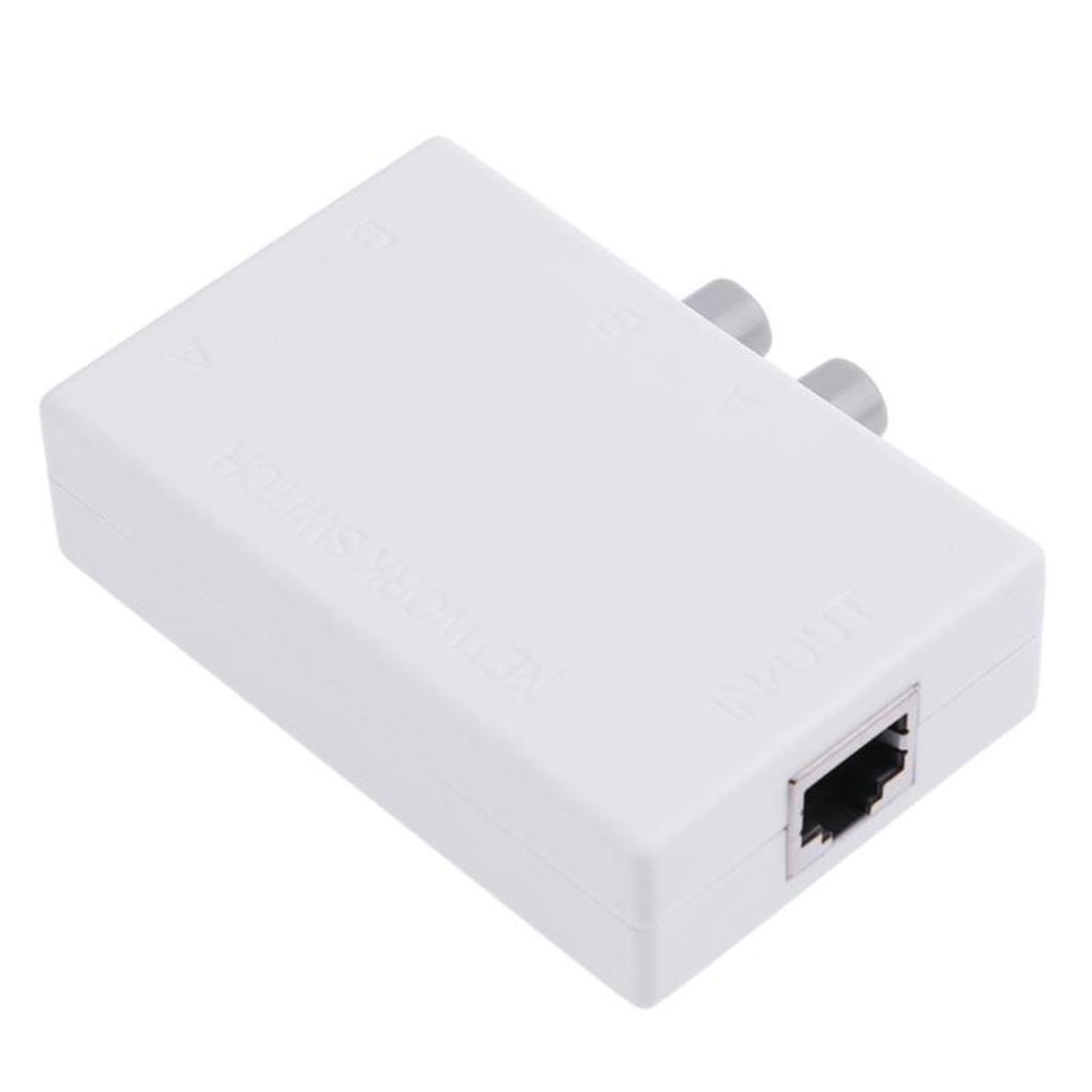 Mini 2 Port AB Sharing Manual RJ45 Switch Adapter 2 in 1 out or 1 in 2 out RJ45 Network Ethernet Switcher Splitter