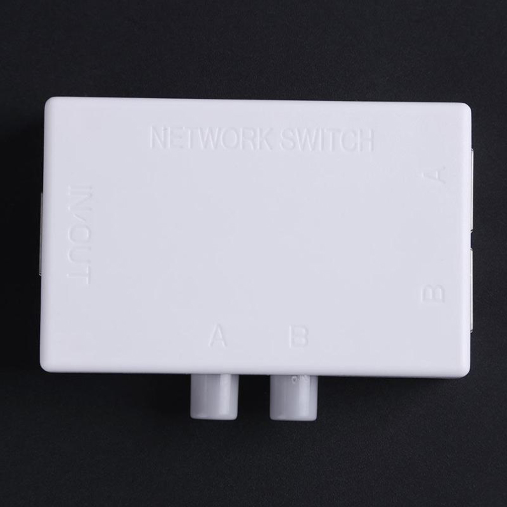Mini 2 Port AB Sharing Manual RJ45 Switch Adapter 2 in 1 out or 1 in 2 out RJ45 Network Ethernet Switcher Splitter