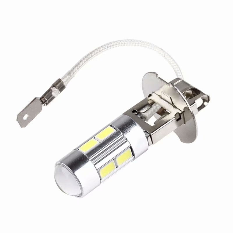 2Pc H1 H3 LED Bulbs 6000K White Super Bright High Power 10-SMD 5630 Car Fog Light Driving DRL Auto Lamp