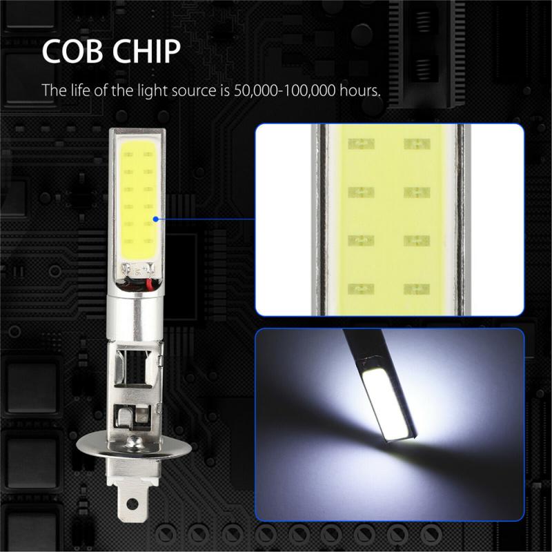 2pc H1 LED Headlight Auto Bulbs 10SMD 6000LM 100W 6000K Xenon Super Bright Car Headlights 12-24V Waterproof Dust-proof Headlights