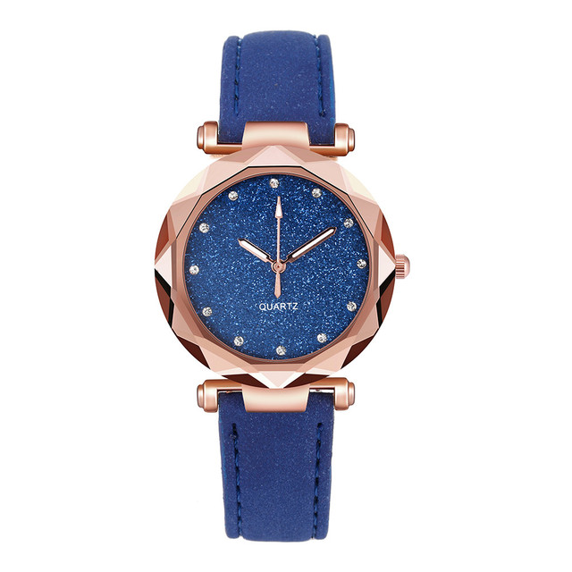 Casual Women Waches Romantic Starry Sky Leather Band Quartz Watch