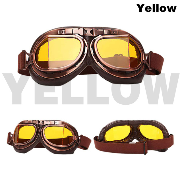 Motorcycle Glasses Retro Helmet Pilot Goggles Motorbike 100% UV400 Vintage Classic Glasses For Moto Scooter ATV Dirt Biker