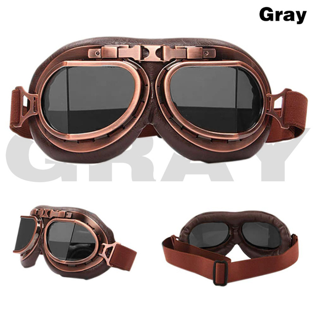 Motorcycle Glasses Retro Helmet Pilot Goggles Motorbike 100% UV400 Vintage Classic Glasses For Moto Scooter ATV Dirt Biker