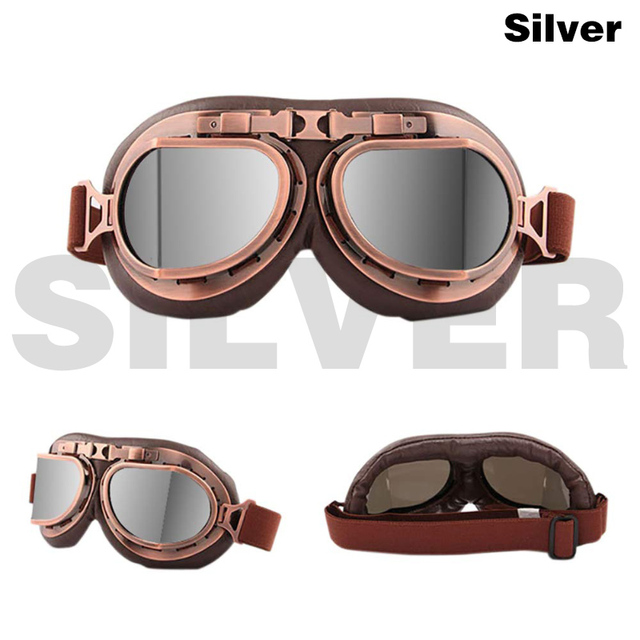 Motorcycle Glasses Retro Helmet Pilot Goggles Motorbike 100% UV400 Vintage Classic Glasses For Moto Scooter ATV Dirt Biker