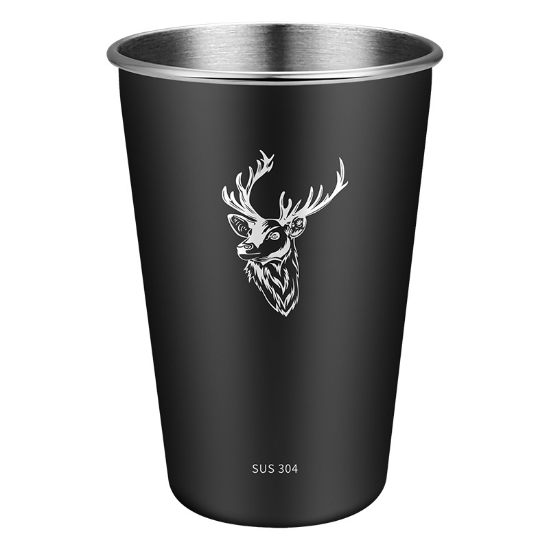 Stainless Steel Metal Beer Cup Cold Drink 500Ml Coffee Tumbler Tea Milk Mugs Home for Camping Household Office Use