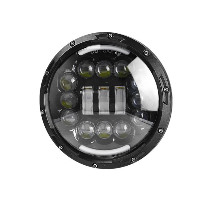 2Pcs 7 Inch LED Headlight Hi/Lo Beam Car Light Bulb With Angel Eye Halo Ring DRL Turning Light For Jeep Wrangler Cherokee TJ