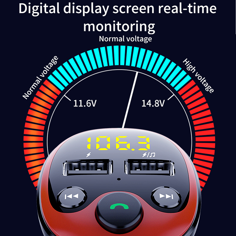 Car Wireless Bluetooth FM Transmitter MP3 Music Player Radio Dual USB Car Fast Charger Adapter Car Accessories