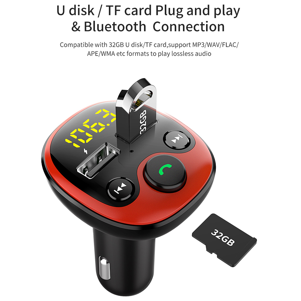 Car Wireless Bluetooth FM Transmitter MP3 Music Player Radio Dual USB Car Fast Charger Adapter Car Accessories