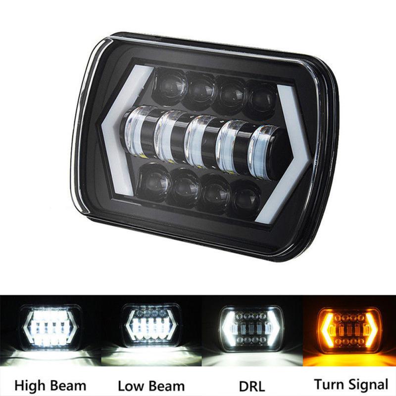 2pc 7 Inch 5×7 Wrangler Off-road Vehicle Modified LED Square Car Light  Truck Motorcycle Tractors Headlights Car Led Headlight