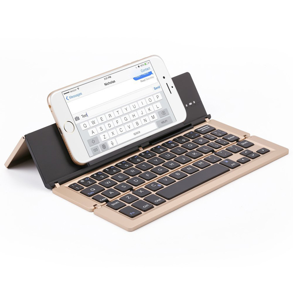 3.0 Wireless Keyboard Portable Tablet Keyboard for PC Laptop Aluminum Alloy Keyboard Foldable Bluetooth Keyboard