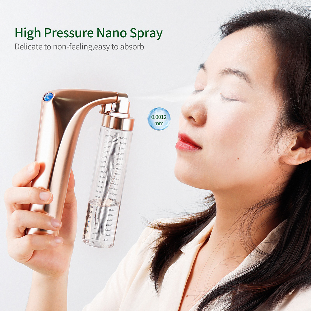 0.0012mm High Pressure Nano Spray Face Sreamer 105ML Spot Cleaner Nano Facial Water Oxygen Injection Instrument Airbrush