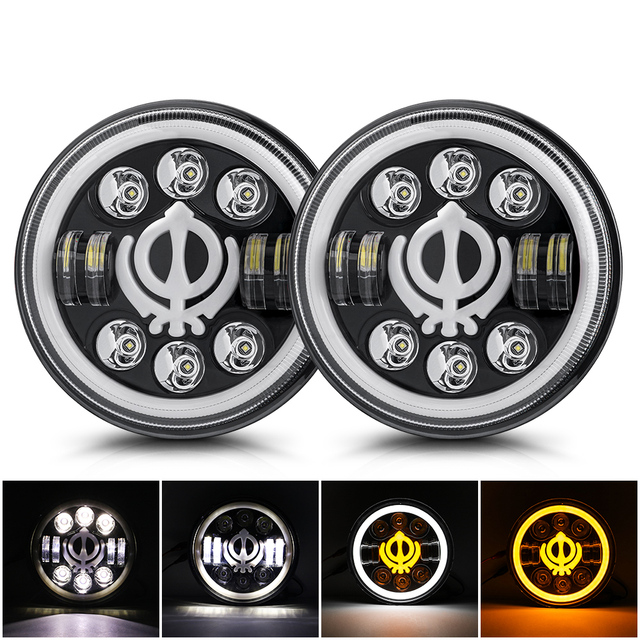 1pc Car LED 7 Inch H4 Headlight Bulbs Hi/Lo Beam Headlight Angel Eye Light Assembly For Car suzuki samurai Jeep Wrangler Accessories