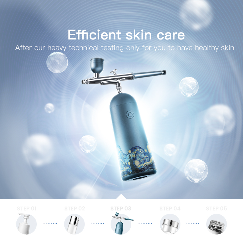 Mini Facial Airbrush Compressor Kit Air-Brush Spray Gun Oxygen Injector For Nail Art Paint Craft Cake Nano Mist Sprayer