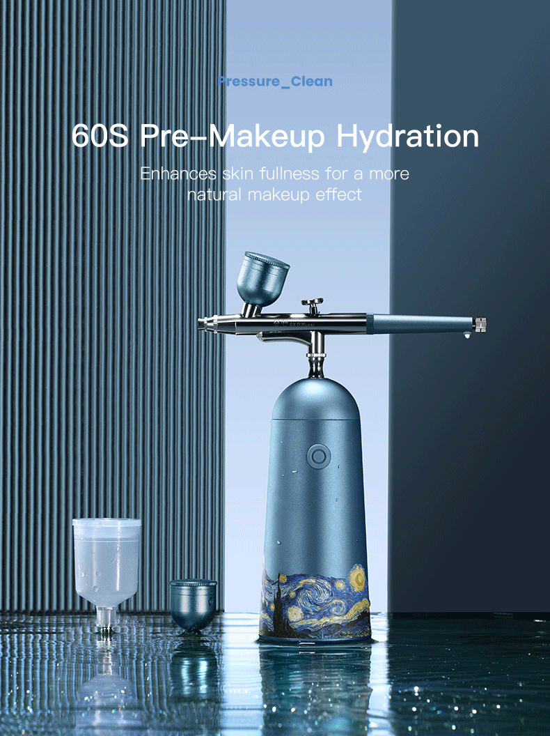 Mini Facial Airbrush Compressor Kit Air-Brush Spray Gun Oxygen Injector For Nail Art Paint Craft Cake Nano Mist Sprayer