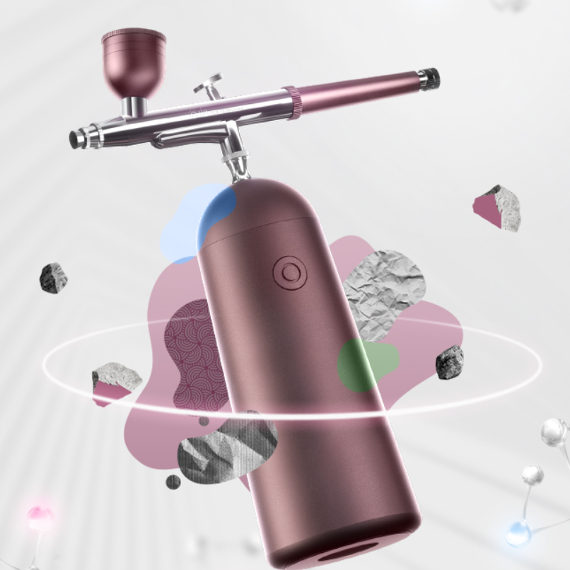 Oxygen Injector Mini Air Compressor Kit Air-Brush Paint Spray Gun Airbrush For Nail Art Tattoo Craft Cake Nano Fog Mist Sprayer