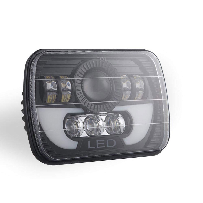 2pc 7 Inch 5×7 Compatible with Wrangler Wrangler Off-road Vehicle LED Square Car Light Motorbike Tractor Led Headlight