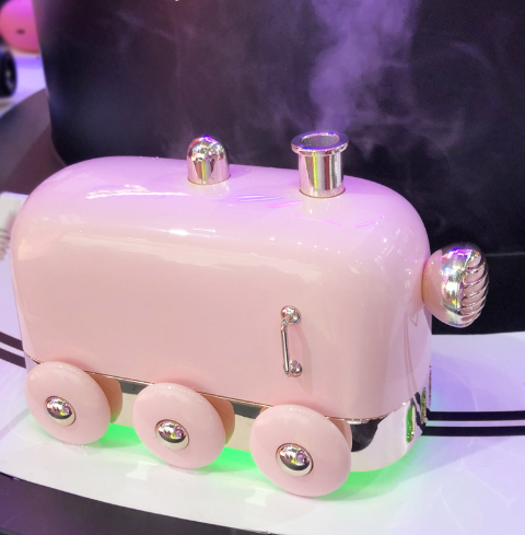 300ml Ultrasonic Humidifier Retro Mini Train USB Aroma Air Diffuser Essential Oil Mist Maker Fogger With Color LED Light
