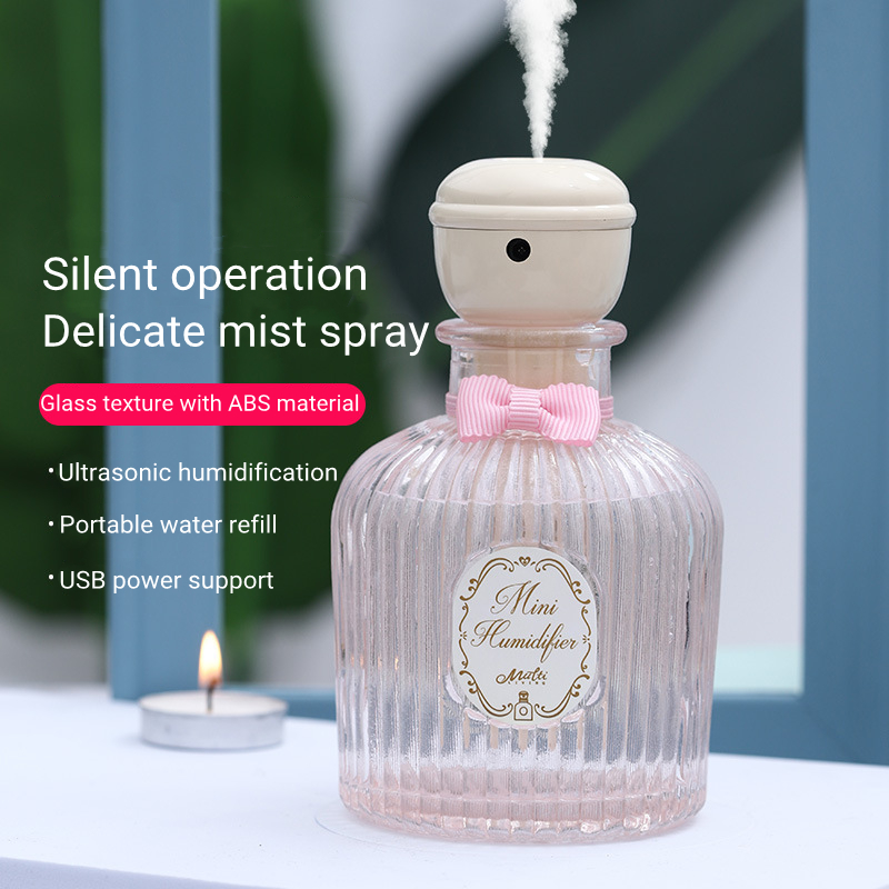 210ML Perfume Bottle USB Air Humidifier Mini Portable Ultrasonic Cool Mist Maker Fogger Electric Water Diffuser for Home Office