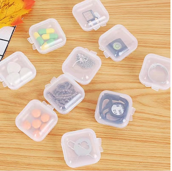 1pc  Pieces of Transparent Storage Small Box Multi-function Sundries Box Jewelry Anti-oxidation Medicine Box Small Object Box