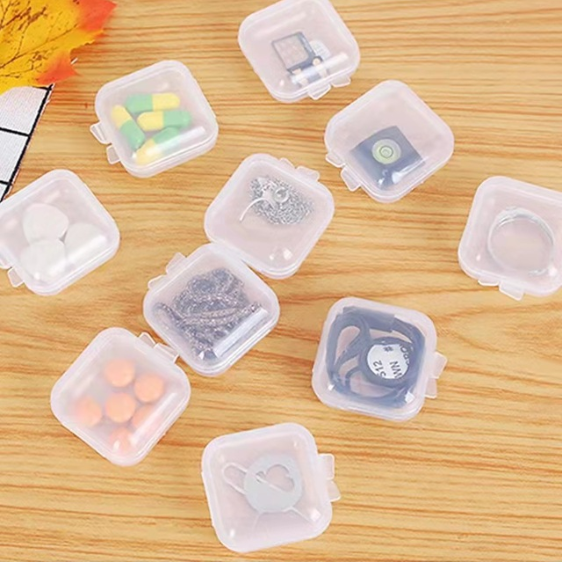 1pc  Pieces of Transparent Storage Small Box Multi-function Sundries Box Jewelry Anti-oxidation Medicine Box Small Object Box