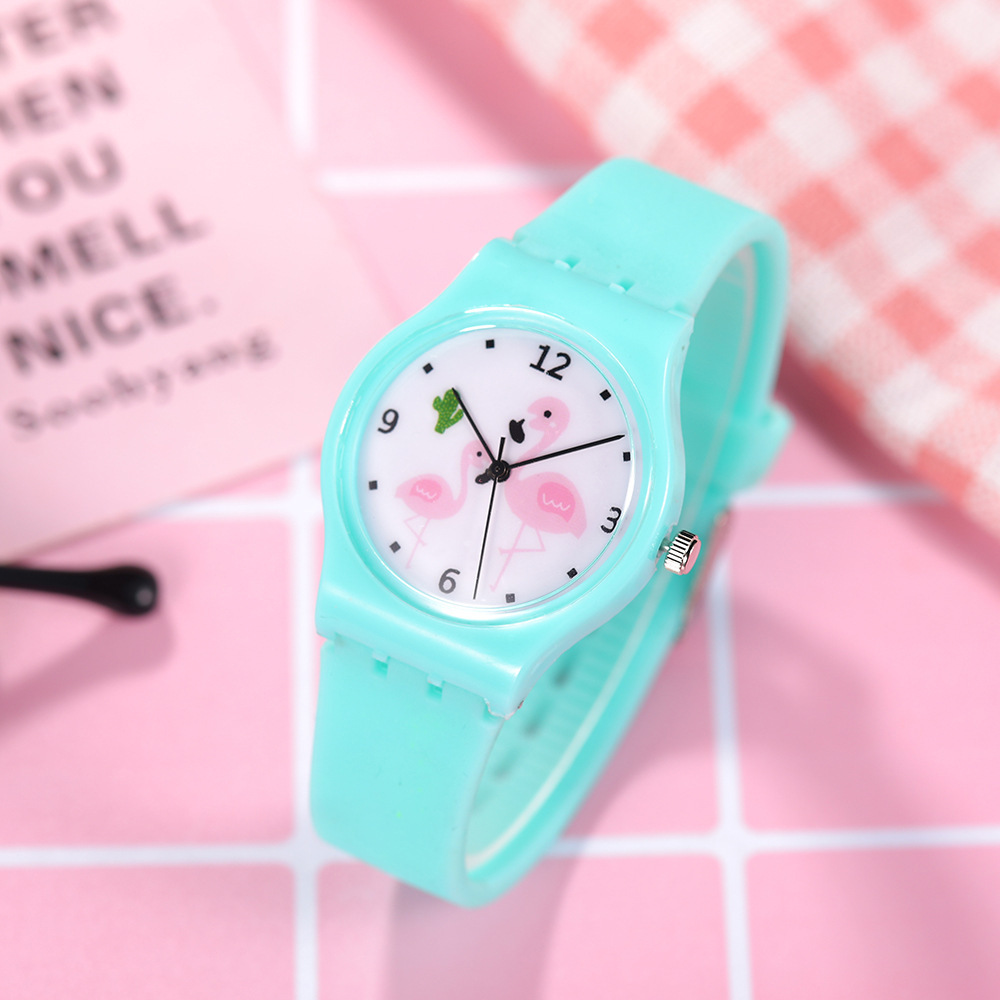Cartoon Children Watches Cute Flamingo Quartz Watches