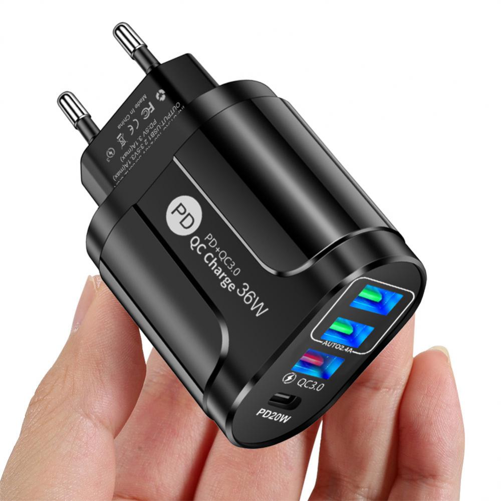36W European American And British Fast Mobile Phone Charger 3usb With PD Charging Head PD+QC3 0 2.4A Charger Phone Accessory