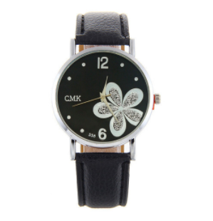 Ultra-thin Fashion Watches Women Leather Strap Flower Ladies Quartz Wrist Watch